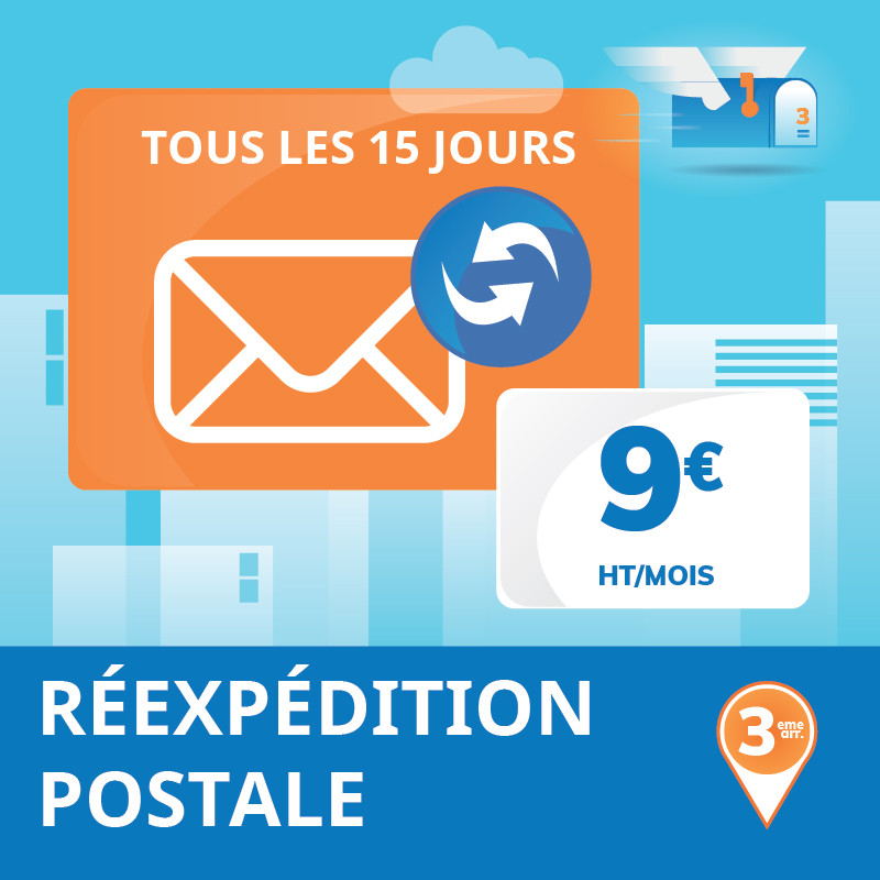 Réexpédition postale des courriers tous les 15 jours (3 mois)